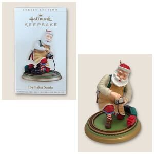 Hallmark Toymaker Santa Christmas Ornament with Movable Train 2006 #7